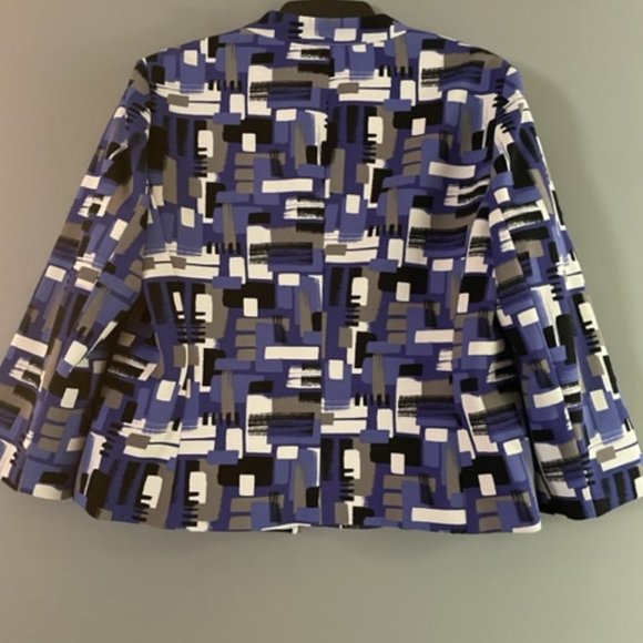 EUC Kasper Black White & Blue Blazer - Picture 3 of 5